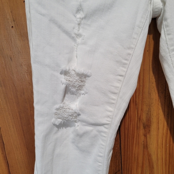 Madewell High Rice  Skinny CropThread White Skinny Distressed Jeans - Picture 11 of 13